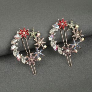 Women Rose Gold & Red Set of 2 Tic Tac Hair Clip