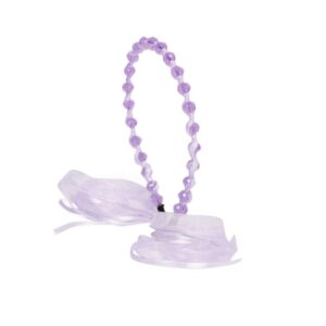 2 in 1 Purple Crystal Beads Hair Band and Satin Sash Hair Tie for Women