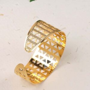 22k Gold Plated, Adjustable CNC Indo-Western Statement Kada for Women