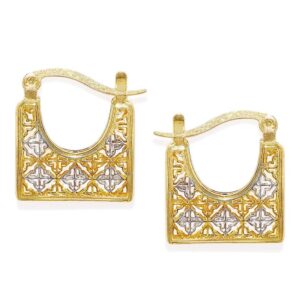 22K Gold Plated Intricate Filigree Hoops/ Bali Earrings