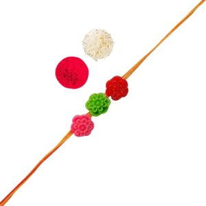 AccessHer Floral Rose and Pearl Rakhi for Brother- RAKHI15