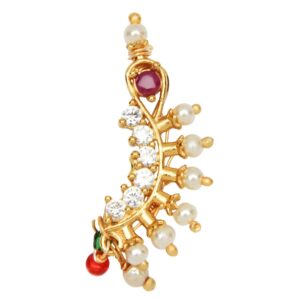 American Diamond and Pearl Embellished Nath for Women