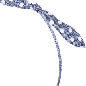 Blue & White Polka Dot Printed Hairband