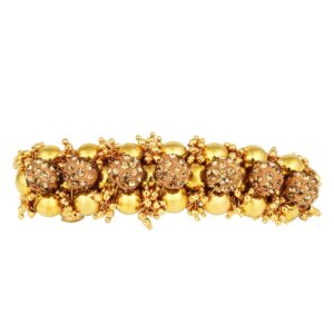 Gold Color Shambala Balls and Pearls Brass Hair pin- HP1118GC2011GLCT