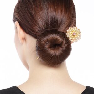 Gold-Toned & Pink Agate & Pearl Embellished Hairstick
