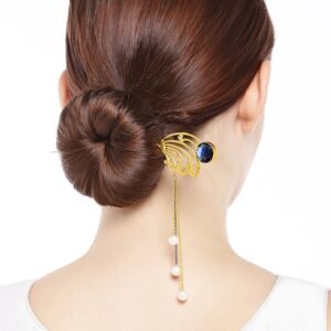 Gold-Toned Pearl Embellished Hairstick
