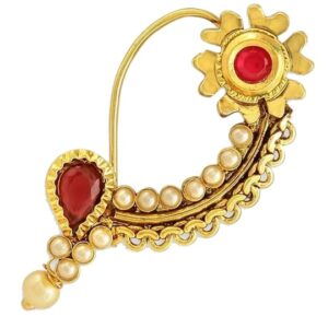 Gold-Plated Pearl-Studded Nosepin