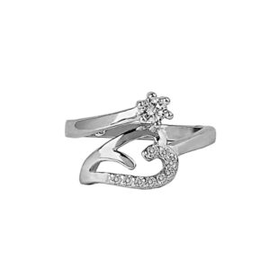 92.5/ 925 Delicate Sterling Silver Adjustable Finger Ring for Women