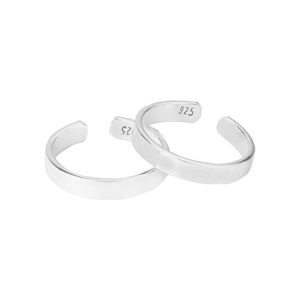 92.5 – 925 Sterling Silver Basic Plain Daily wear Mild Shine Toe Rings
