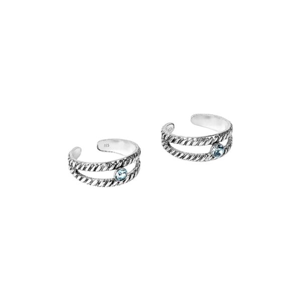 AccessHer 92.5 - 925 Sterling Silver White Stone Adjustable