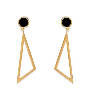 92.5 sterling Silver, 18K gold plated, Triangle Dangle earrings