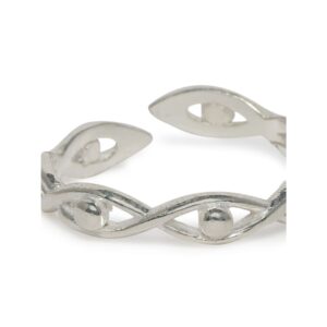 92.5 Sterling Silver Delicate Braided Design Toe Rings for Women