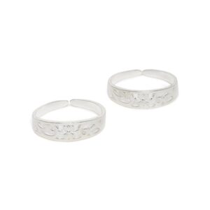 92.5 Sterling Silver Floral Filigree Delicate Toe Rings for Women