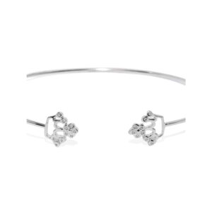 92.5 Sterling Silver open cuff embellished with CZ stones Crown design for women and girls