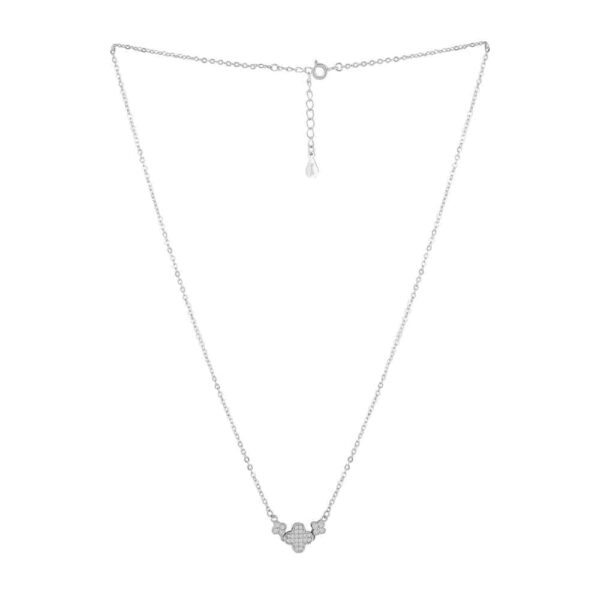 NS0619BJ680S-AccessHer 92.5/925 Sterling Silver, CZ flower pendant with chain for women and girls