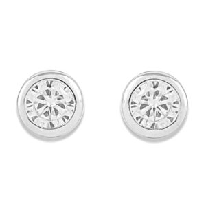 92.5/925 Sterling Silver CZ stone circle earrings for women and girls