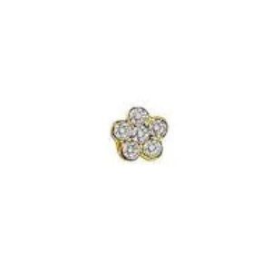 92.5/925 Sterling Silver, Gold Plated Flower Shape Studded Nose Pin