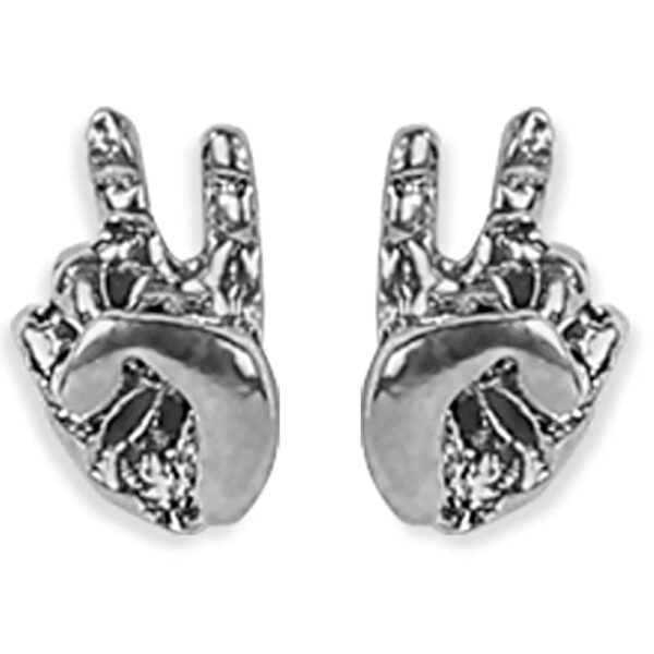 AccessHer 92.5/925 Sterling Silver Peace out stud earrings