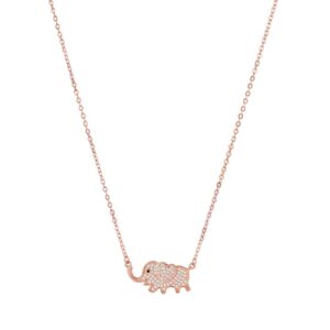 92.5/925 Sterling Silver, rose gold plated elephant chain pendan- NS0619BJ998RG