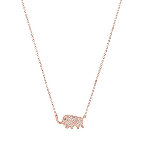 NS0619BJ998RG-AccessHer 92.5/925 Sterling Silver, rose gold plated elephant chain pendant for women and girls