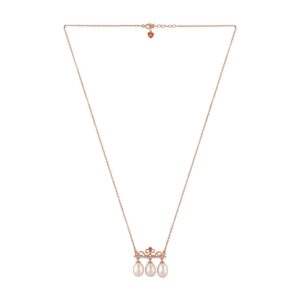 92.5/925 Sterling Silver, rose gold plated Pearl drop pendant with chain-NS0619BJ1398RG