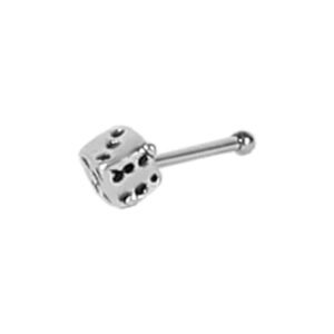 92.5/925 Sterling Silver Trendy Dice Shaped Oxidized Nose Pin