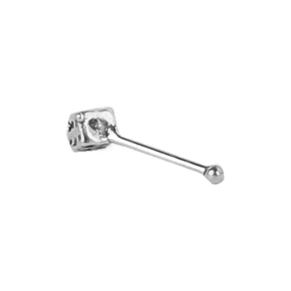 NR0619HP60S2-AccessHer 92.5- 925 sterling Silver Trendy Dice Shape oxidised nose pin for womens and Girls