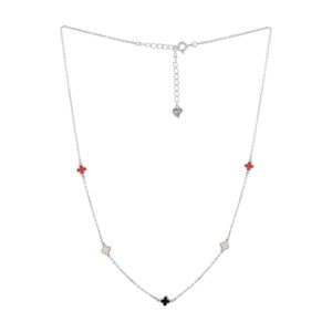 92.5/925 Sterling Silver, cute chain with enamel pieces- NS0619BJ798S