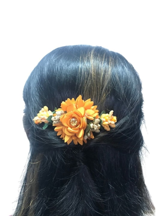Multicolor Acrylic Floral Hair Comb Pin