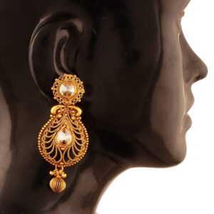 Ethnic Antique gold shaped stud earrings