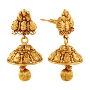Ethnic Antique gold shaped jhumki earrings