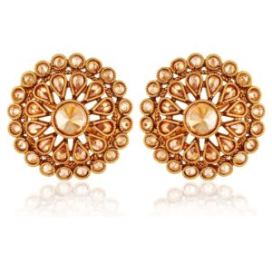 Traditional Antique Gold Stud Earrings