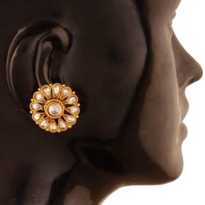 Rajwadi Inspired Studded Gold Plated Stud Earrings