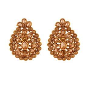 Traditional Antique Gold Stud Earrings