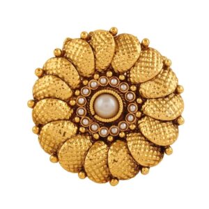 Gold Plated Antique Floral Finger Ring for Women