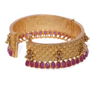 Ethnic Gold Plated Ruby Studded Bangles Set of 2 for Women
