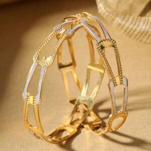 Gold Plated Dual Plated Bangles Set of 2 for Women