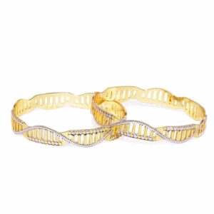 Gold Plated Dual Plated Bangles Set of 2 for Women