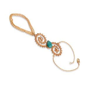 Turquoise, Gold Ring Bracelet for Women- BR0218KJ94059G