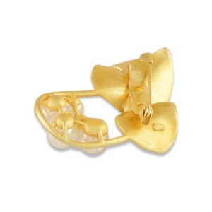 American Diamond Golden Brass Unisex Kurta Brooch