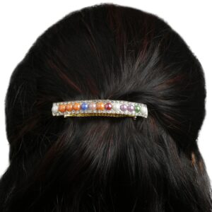 Rhinestone Studded Multicolour Hair Barrette Buckle Clip for Women