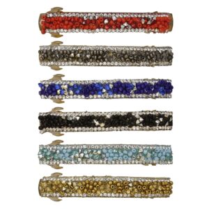 Multicolour Rhinestones and Beads Studded Hair Barrette Buckle Clip for Women
