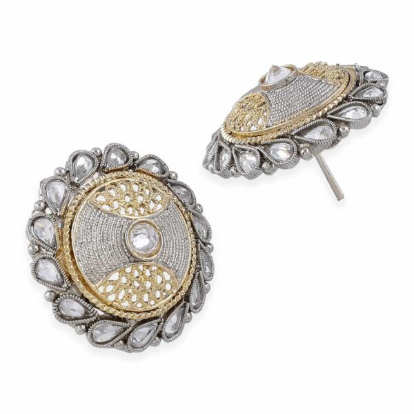 ER0119JS587GW-Accessher Gold Color German Silver Stud Earrings - access-her