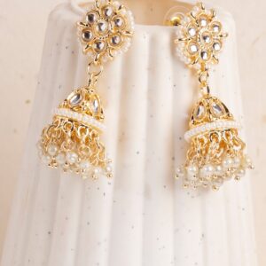 Antique Pearl Embellished Jhumki Earrings for Women