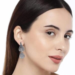 Oxidized Silver drop Earrings