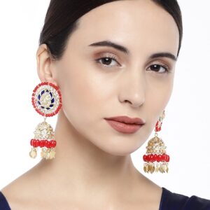 Antique Gold with Black Stone Jhumki Earrings