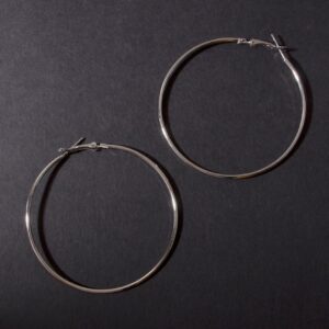 Silver-Plated Oval Hoop Earrings