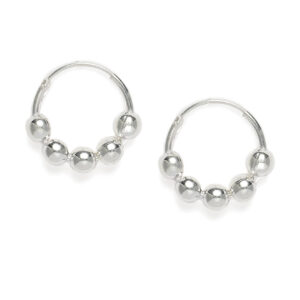 92.5 Sterling Silver-Plated Circular Hoop Earrings