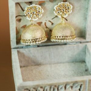 Gold-Plated Dome Shaped Handcrafted Jhumkas