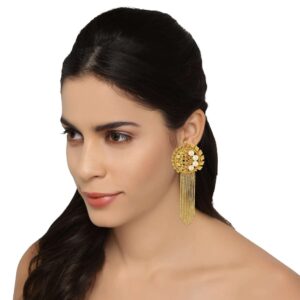 Gold Color Brass Material Chain tassel earrings